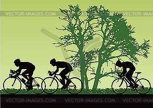 Proffesional cyclists - vector image