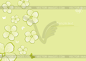 Flowers and butterflies. background - vector clipart
