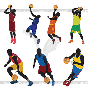 Basketball players - vector clipart