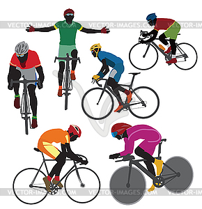 Cyclists - vector clip art