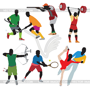 Silhouettes athlete - vector clipart