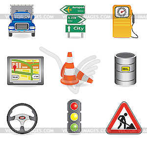 Traffic icons - vector clipart