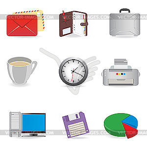 Office icons - stock vector clipart