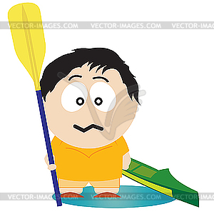 Kayaker - vector clip art