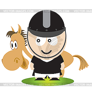 Horse and rider - vector clip art