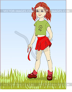 Red girl - vector EPS clipart