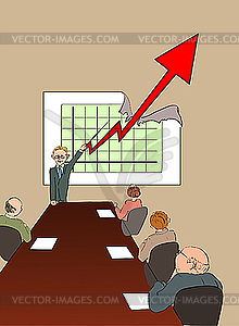 Chart of company growth - vector clipart