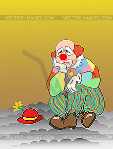 Sad clown - vector image