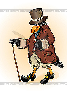 Raven gentleman - vector clipart