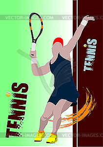 Tennis player poster - vector image