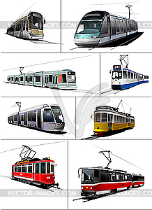 Trams - vector clip art