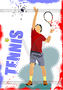 Tennis player poster - vector image