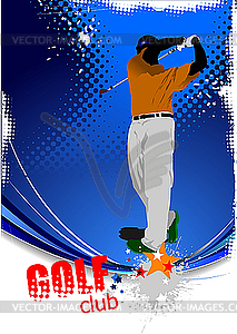 Poster with Golf player - vector image