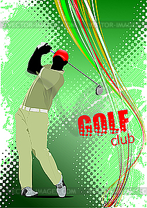 Poster with Golf player - vector clipart