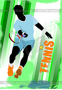 Tennis player poster - vector image