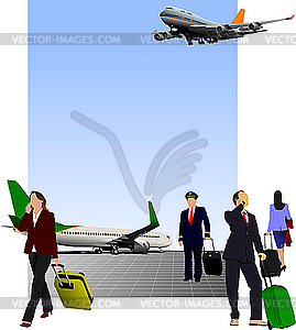 In Airport - vector clipart