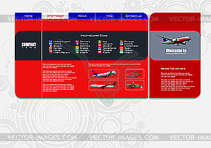 Red with aircraft (page or site ) - vector clipart
