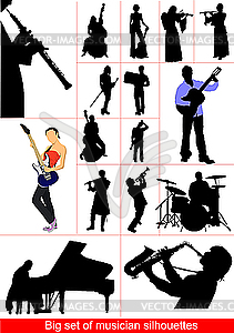 Set of musicians silhouettes. Orcestra - vector clipart