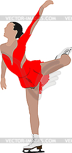 Women`s figure skating - vector clipart