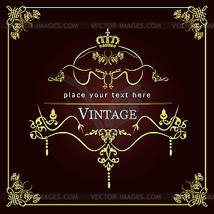 Wedding invitation vintage card - vector clipart