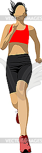 Running woman - vector clip art