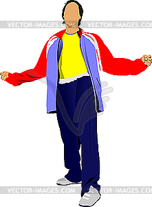 Young man in tracksuit - vector clipart / vector image