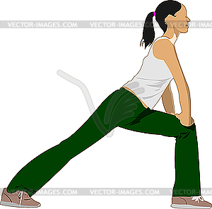 Woman practicing Yoga exercises - vector clipart
