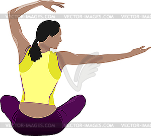 Woman practicing Yoga exercises - vector clip art