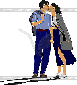 Kissing Couple - vector clipart