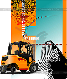 Urban composition with forklift - vector clipart