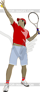 Tennis player - vector clipart / vector image