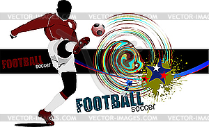 Poster with soccer player - vector clip art