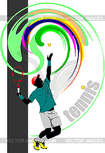 Tennis player poster - vector clip art