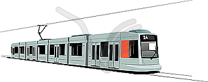City transport. Tram. - vector clipart