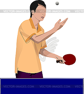 Игрок в пинг-понг - иллюстрация в векторе