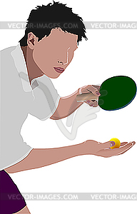 Ping pong player - vector EPS clipart