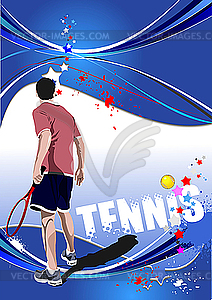 Постер с теннисистом - векторизованное изображение клипарта