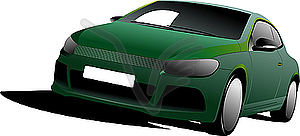 Зеленый автомобиль седан - изображение в векторе