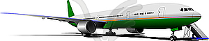 Airplane on the airfield. - vector image
