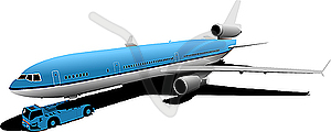 Airplane on the airfield. - vector clip art