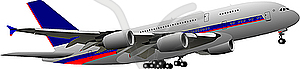 Airplane taking off. - vector image