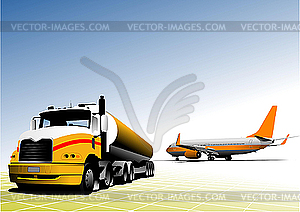 Airport scene - vector clipart