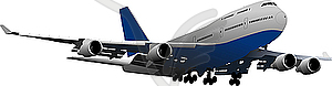 Landing Airplane. - vector clipart