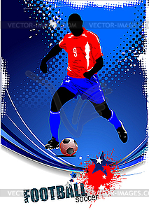 Poster with soccer player - vector image