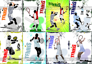 Tennis player posters - vector clipart