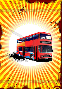 Double Decker красный автобус. - клипарт в векторном виде