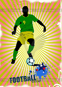 Poster with soccer player - vector image