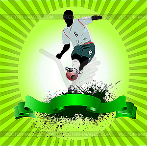 Poster with soccer player - vector clipart