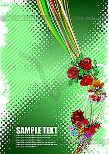 Floral summer background - vector clip art