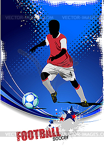 Poster with soccer player - vector clipart / vector image